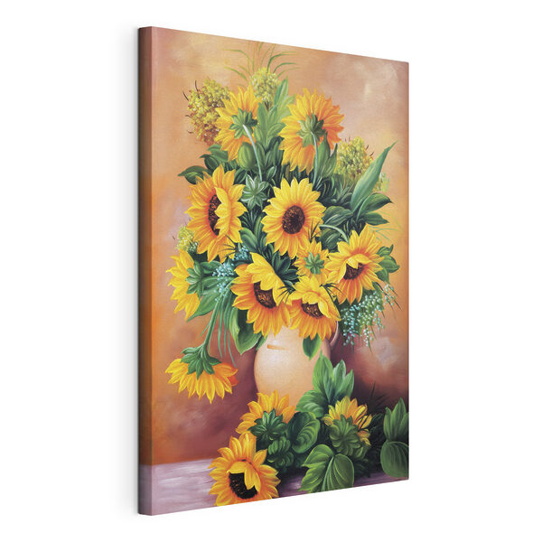 O pictură de floarea-soarelui într-o vază Tablouri O pictură de floarea-soarelui într-o vază