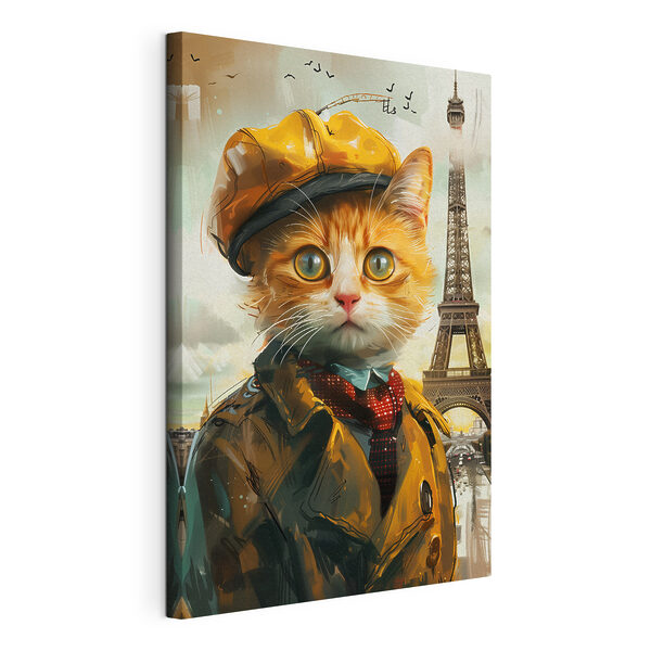 A cat in a coat and hat A cat in a coat and hat