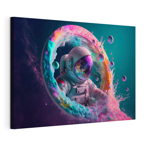 Tablouri Un astronaut într-un cerc colorat