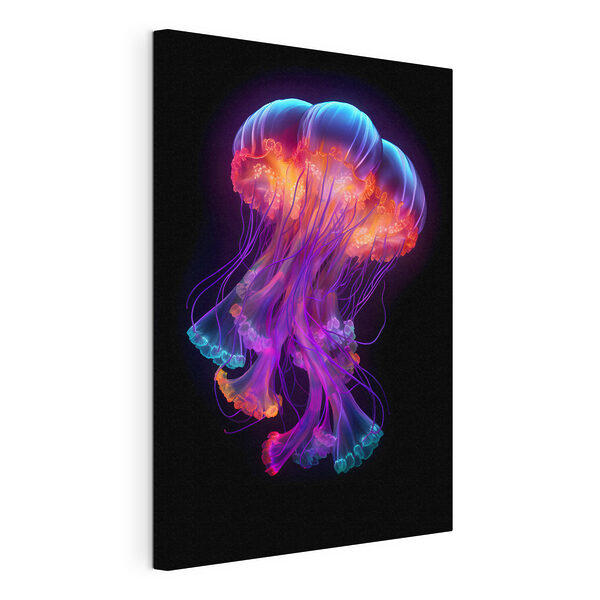 O meduză colorată cu multe tentacule Tablouri O meduză colorată cu multe tentacule