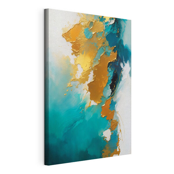 Artă abstractă cu nuanțe vibrante de teal Tablouri Artă abstractă cu nuanțe vibrante de teal