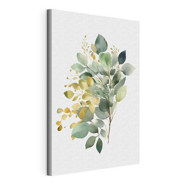 Watercolor painting of a branch with leaves Watercolor painting of a branch with leaves