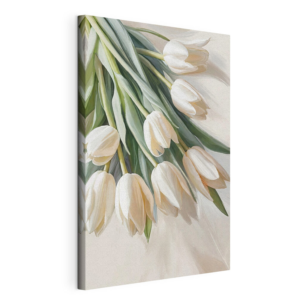 A close up of white tulips A close up of white tulips