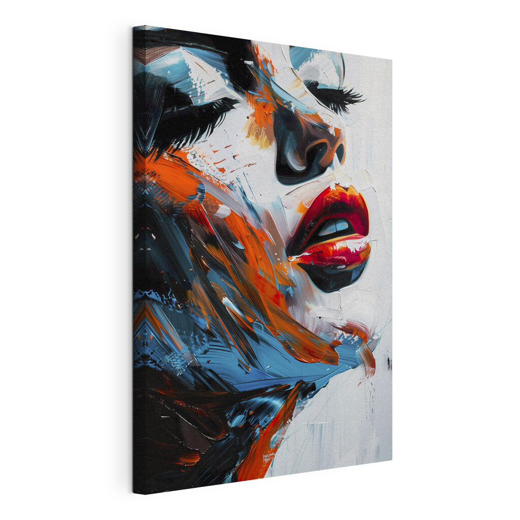 A painting of a woman's face