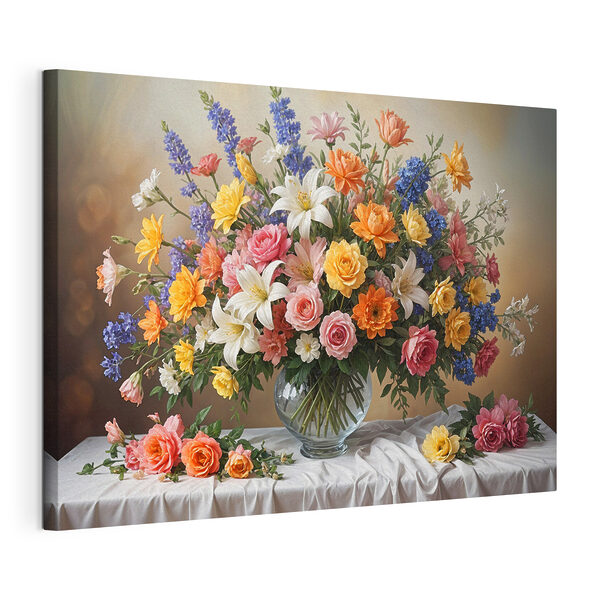 A vase of flowers on a table A vase of flowers on a table