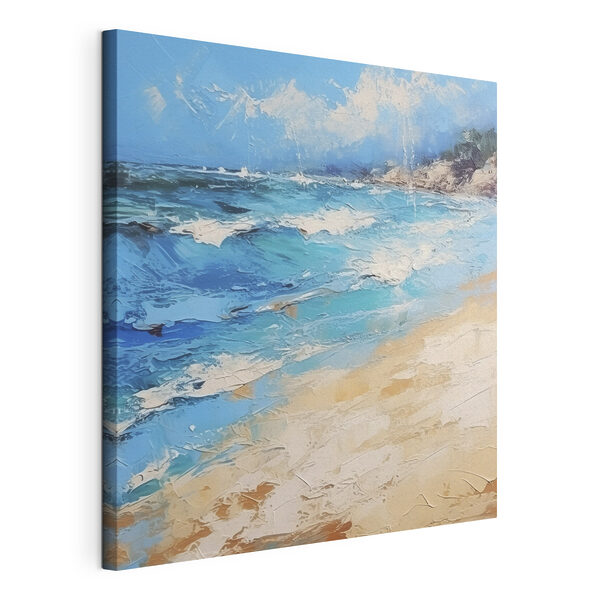 A painting of a beach