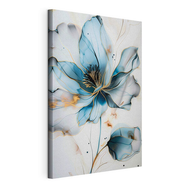 Floare albastră abstractă cu linii elegante Tablouri Floare albastră abstractă cu linii elegante