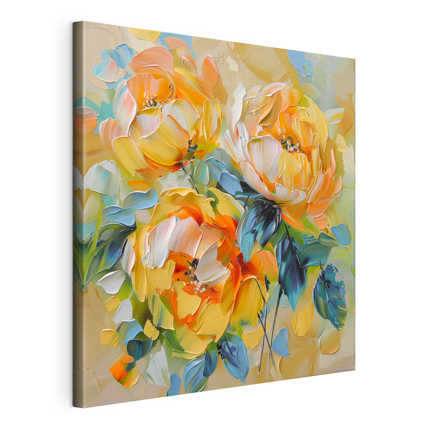 Painting of flowers on a canvas Painting of flowers on a canvas