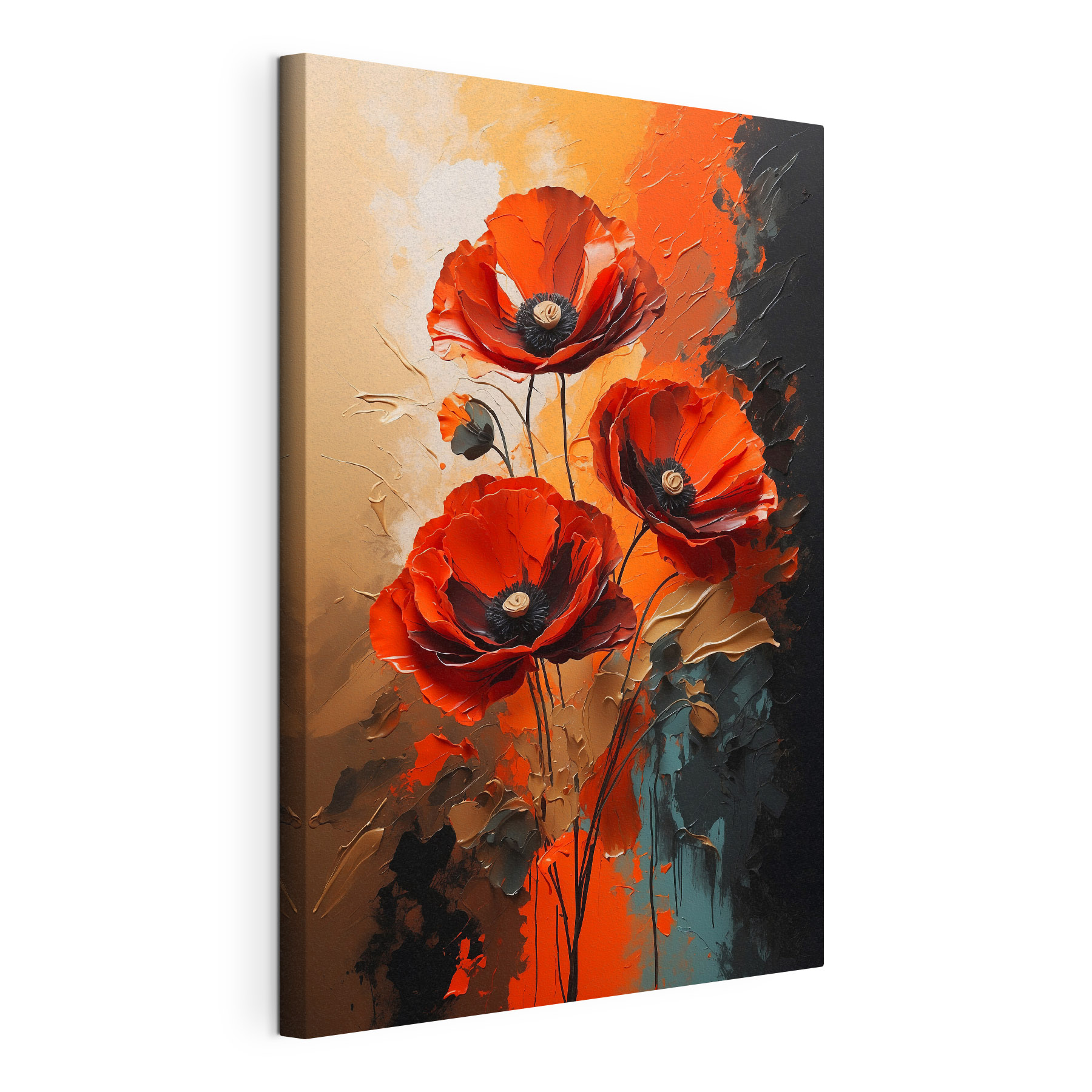 Painting of red flowers Painting of red flowers
