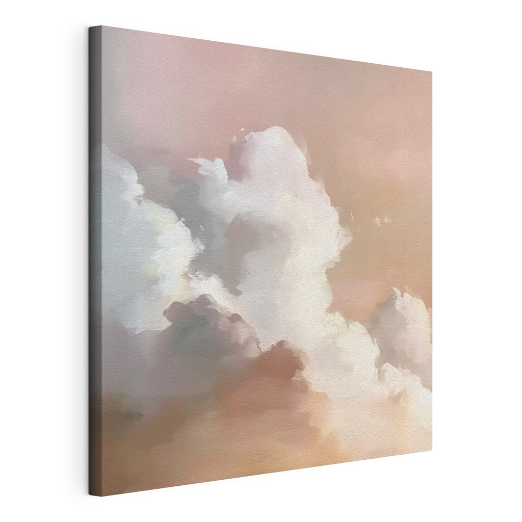 Pink sky with clouds