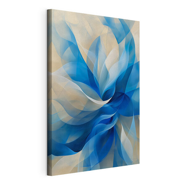 Tablouri Tablouri Albastru și alb swirly floare (SKU: s40243)