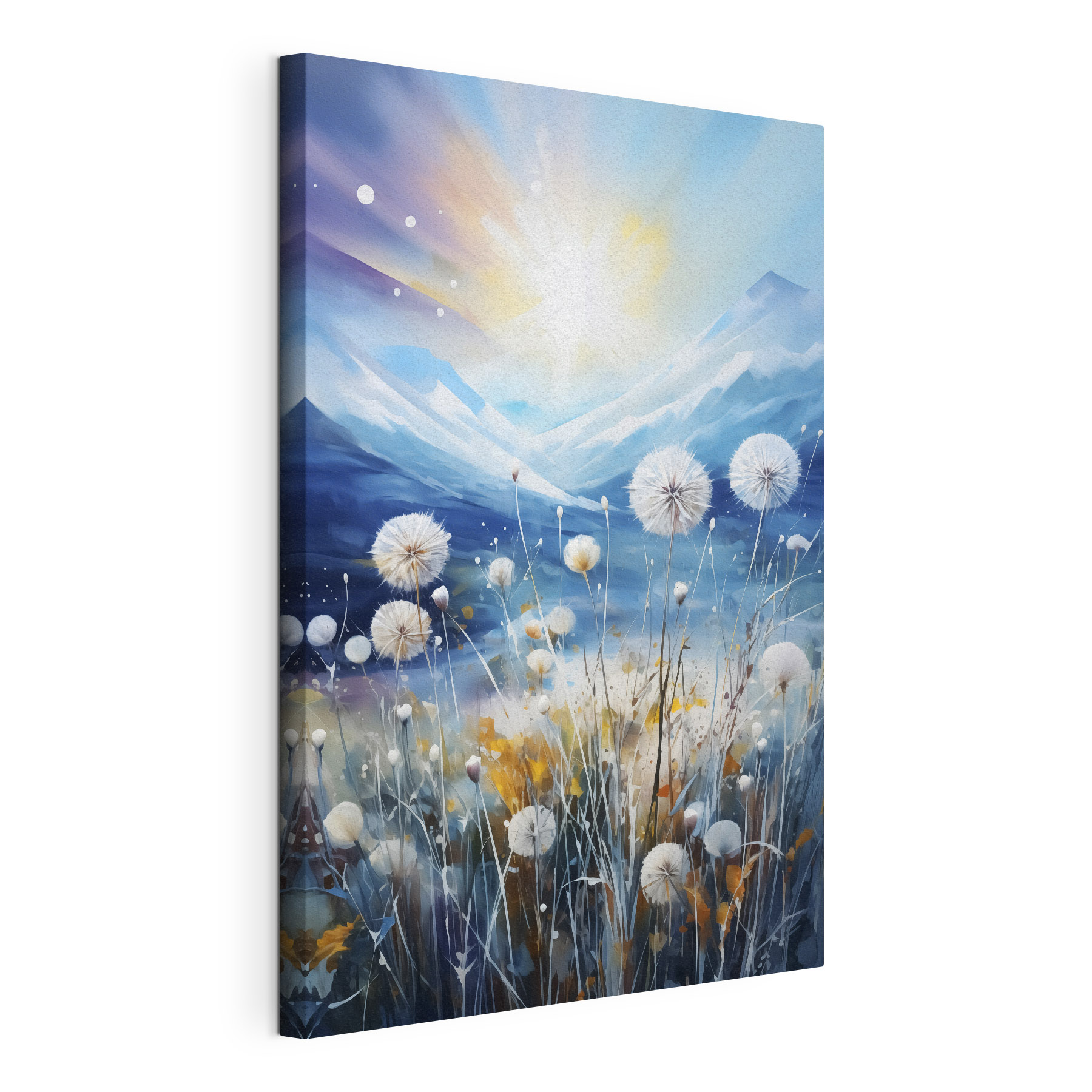 Painting of a field of dandelions Painting of a field of dandelions