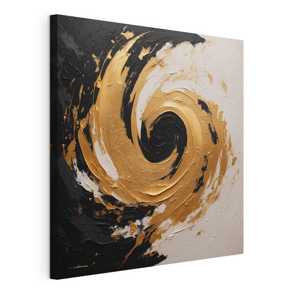 Swirling abyss in black and cream