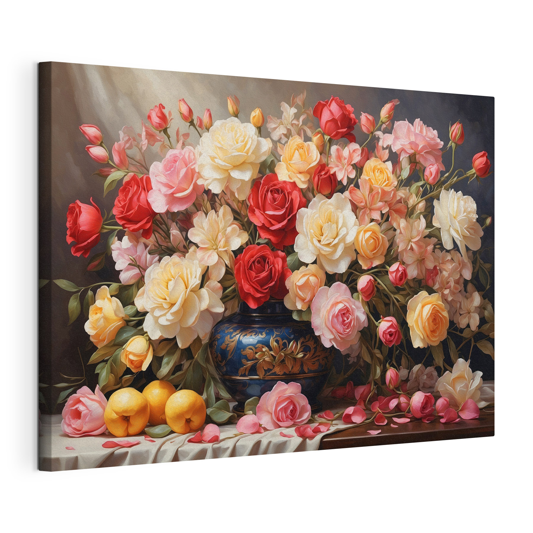 Vase of flowers and fruit Vase of flowers and fruit