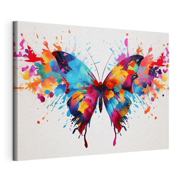 Fluture colorat cu stropi de vopsea Tablouri Fluture colorat cu stropi de vopsea