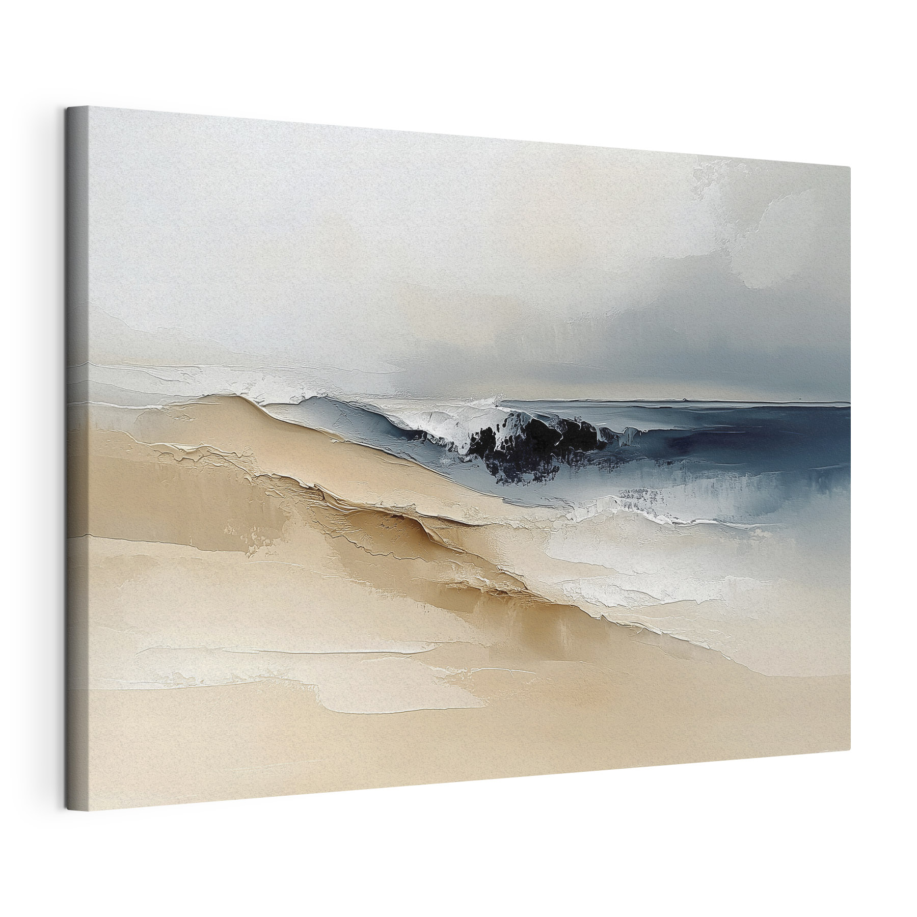 Sand dune with waves in the background