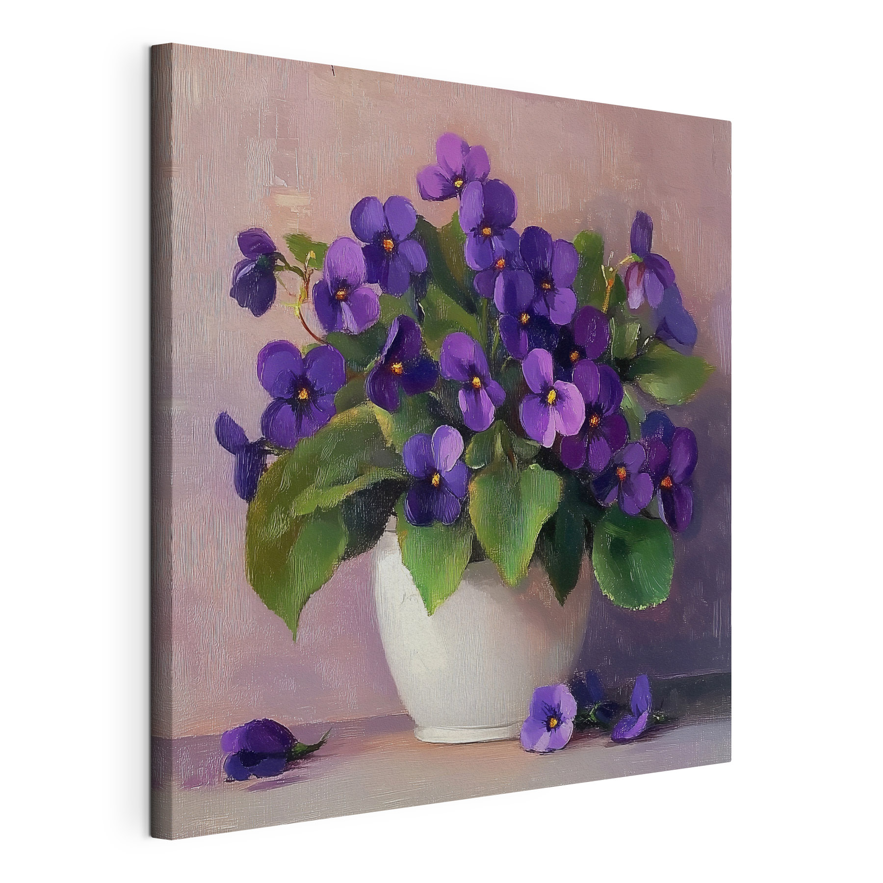 Pot of purple flowers