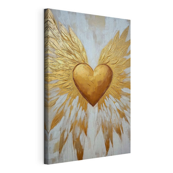 Tablouri Inimă cu aripi pictate pe ea