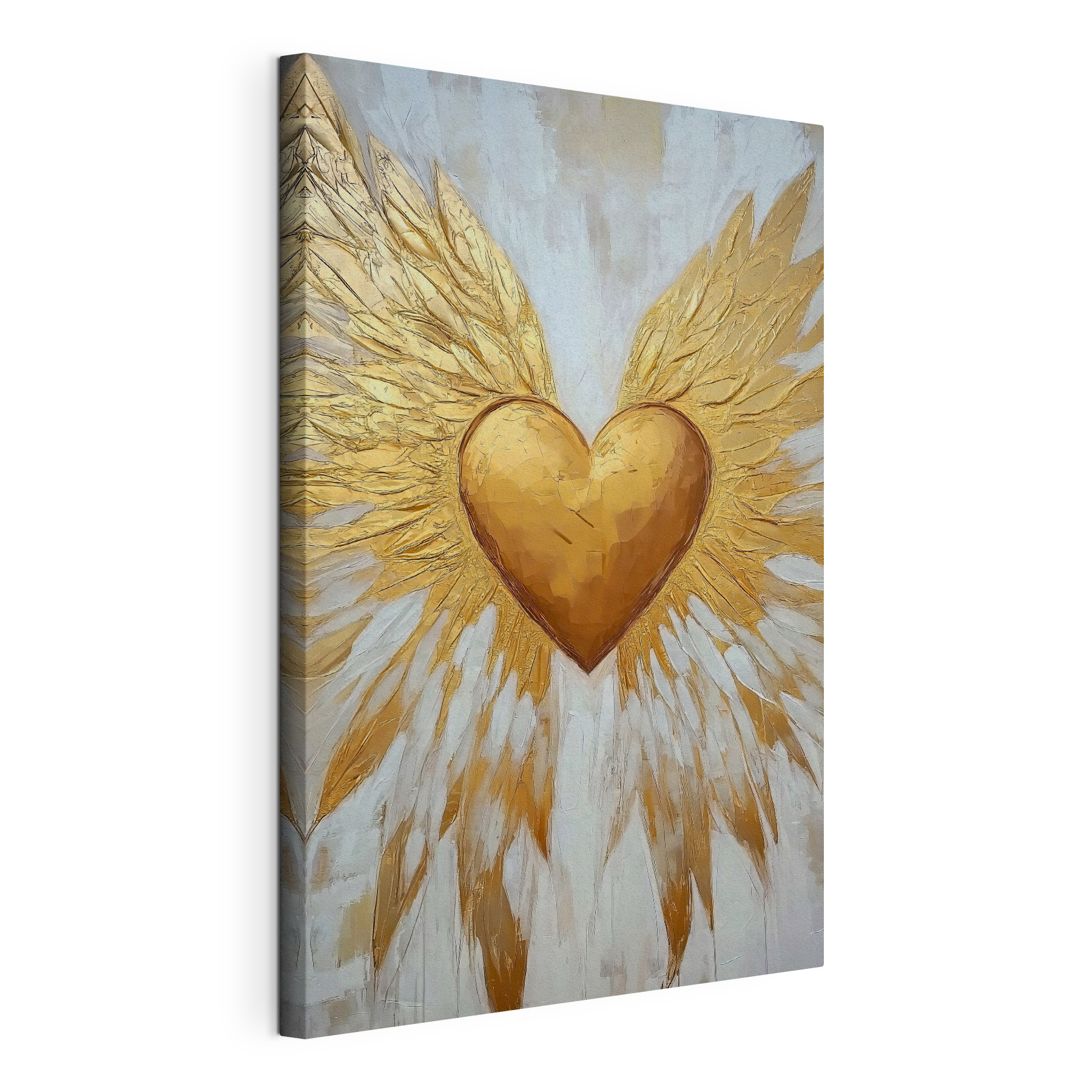 Heart with wings painted on it