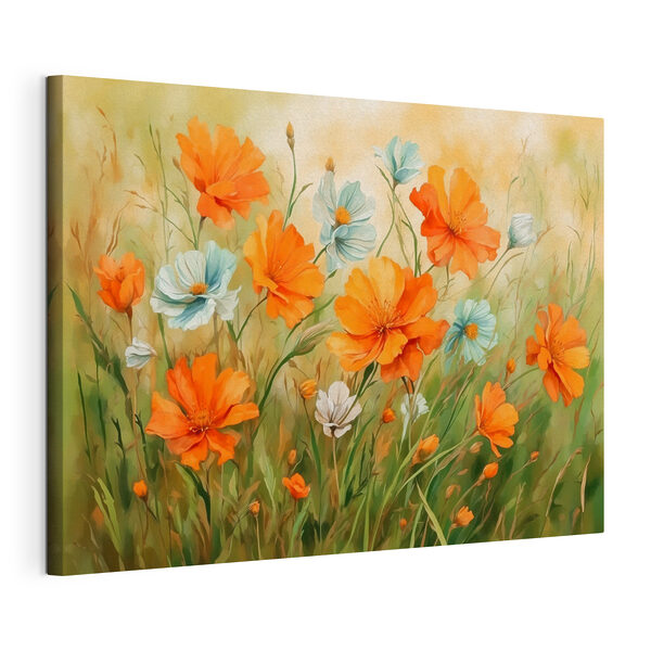 Painting of orange and white flowers Painting of orange and white flowers
