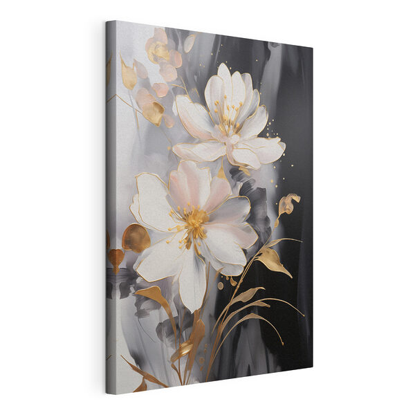 Delicate blossoms on a dark canvas