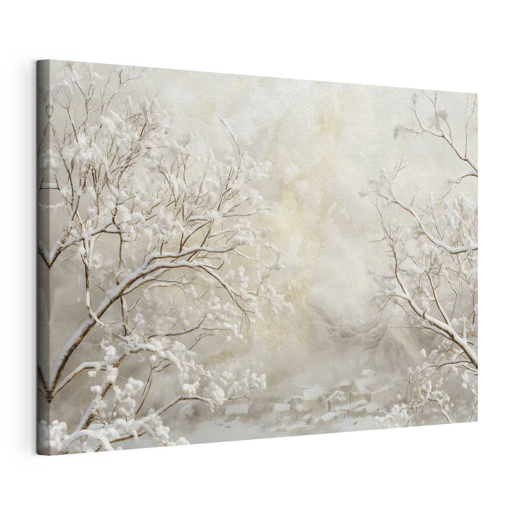 Snow covered trees in a snowy landscape Snow covered trees in a snowy landscape