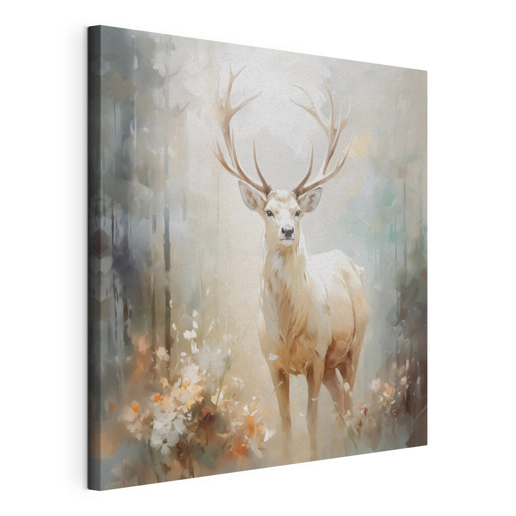 Painting of a deer with antlers