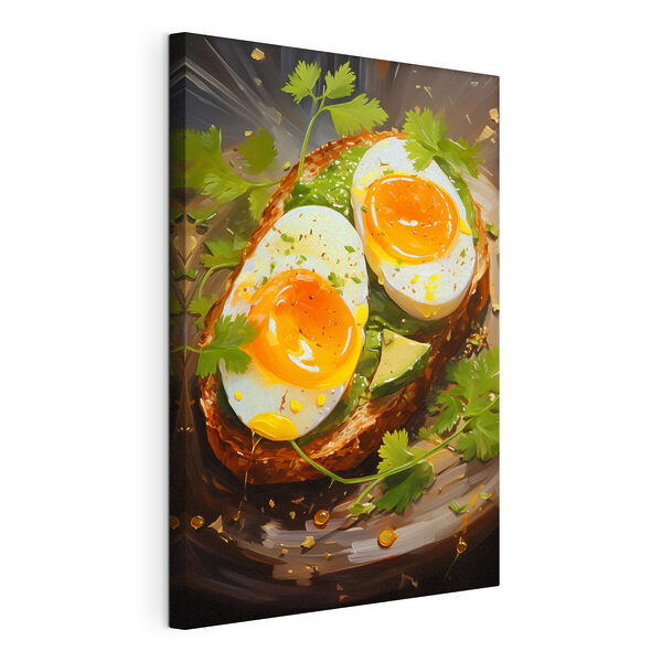 Tablouri Mic dejun delicios pe pâine prăjită cu avocado