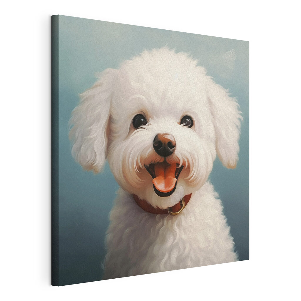 White dog with its mouth open