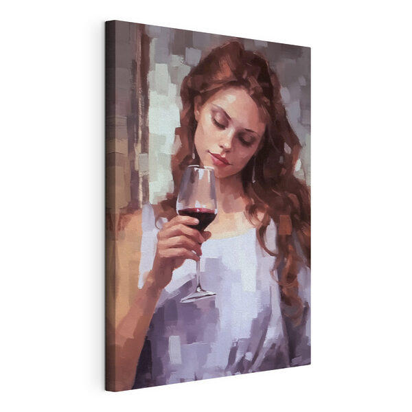 Femeie care ține un pahar de vin Tablouri Femeie care ține un pahar de vin