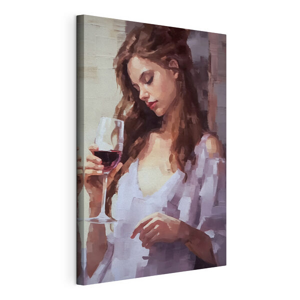 Femeie care ține un pahar de vin Tablouri Femeie care ține un pahar de vin