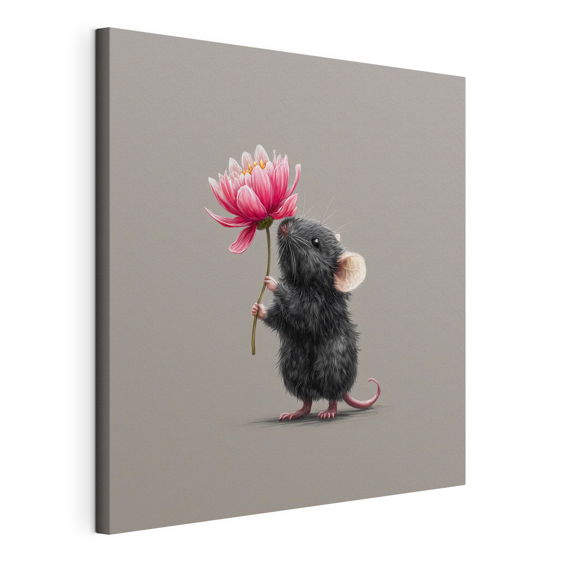 Mouse holding a flower