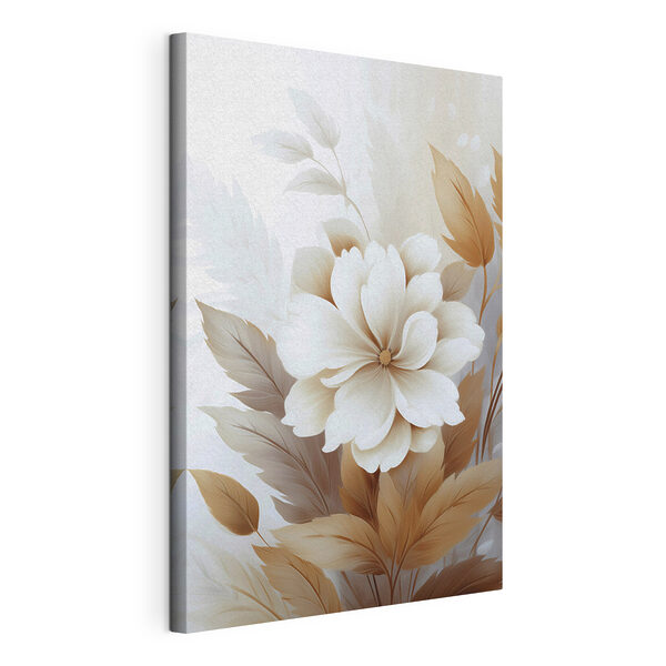 Tablouri Floare albă cu frunze maro (SKU: s45744) Tablouri Tablouri Floare albă cu frunze maro (SKU: s45744)