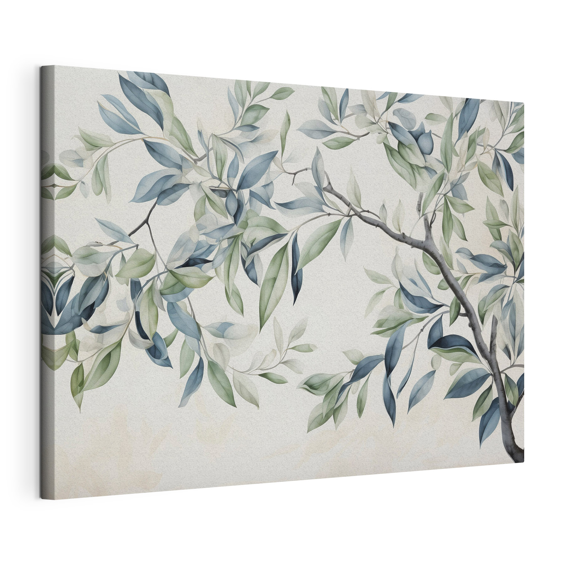 Painting of a tree branch with leaves Painting of a tree branch with leaves