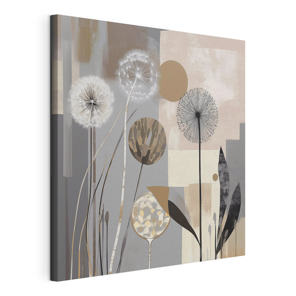 Painting of dandelions and plants Painting of dandelions and plants