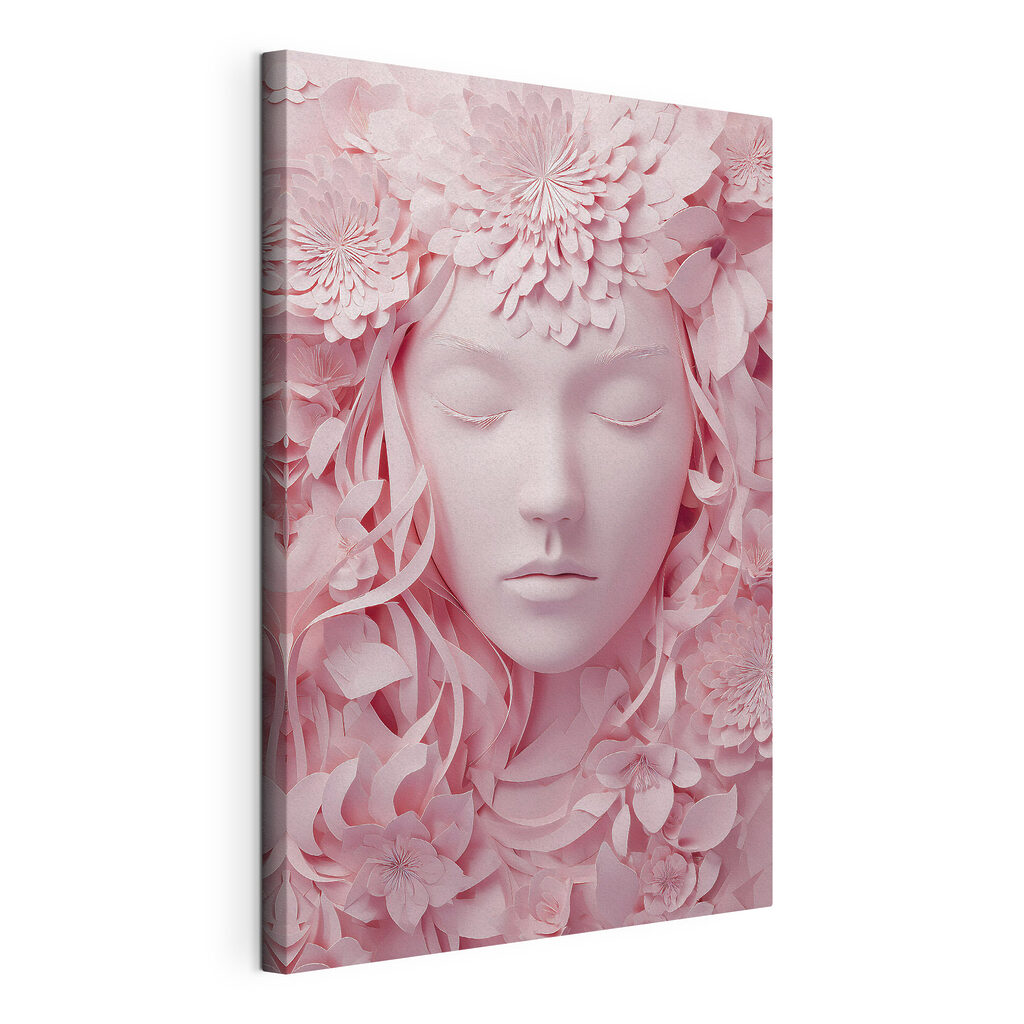 Face made of paper flowers