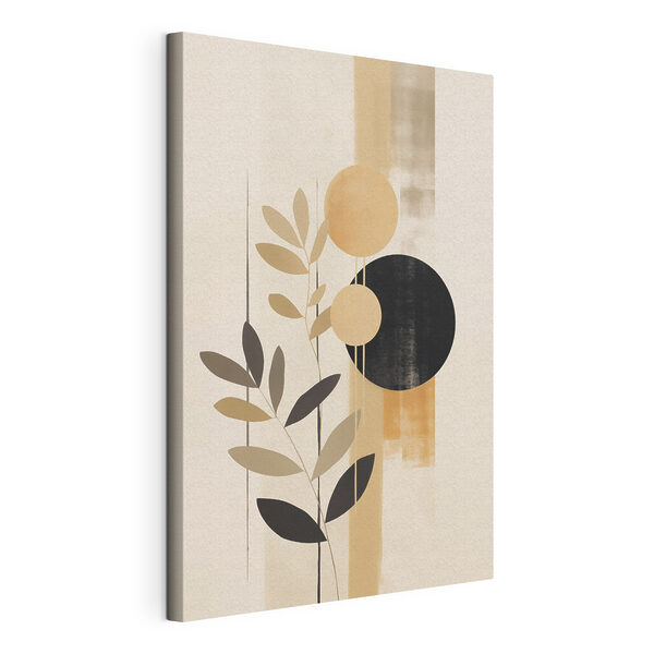 Painting of a plant with circles and leaves