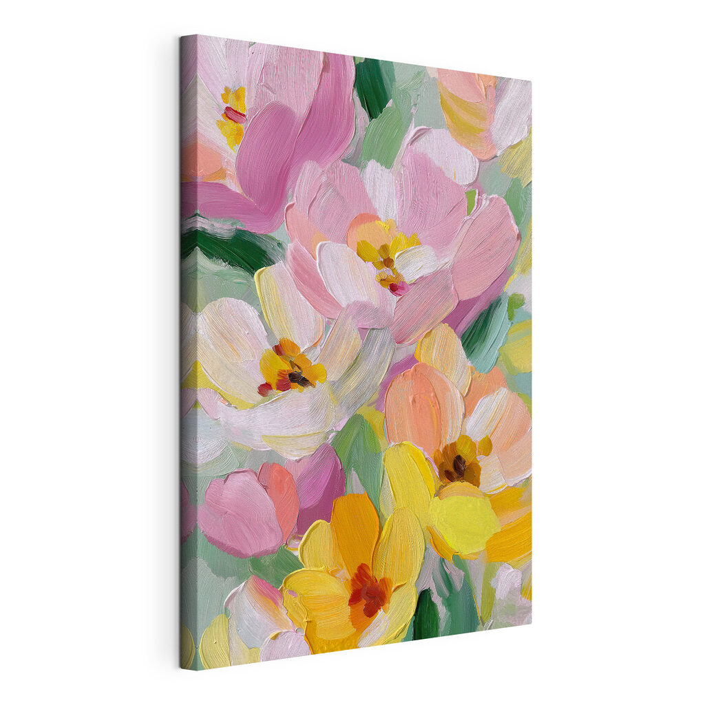 Bright blossoms in soft pastel hues
