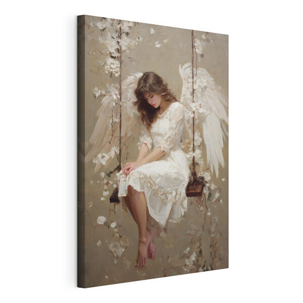 Painting of a woman sitting on a swing