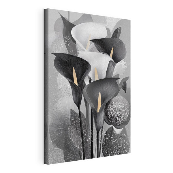 Group of black and white flowers Group of black and white flowers