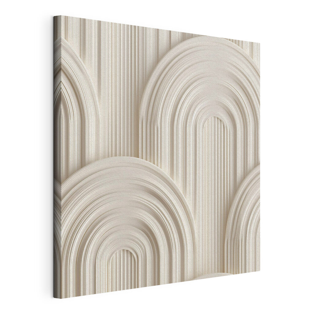 White wall with curved shapes