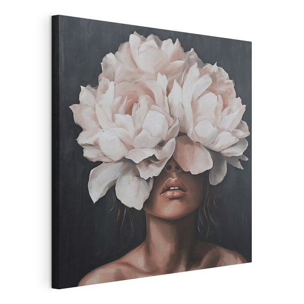 Painting of a woman with flowers on her head