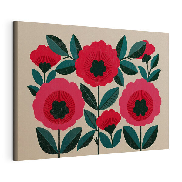 Painting of flowers and leaves Painting of flowers and leaves