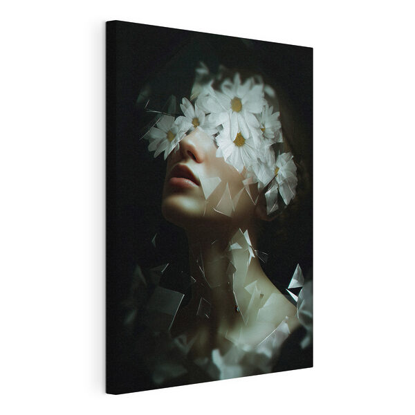 Woman with flowers on her face Woman with flowers on her face