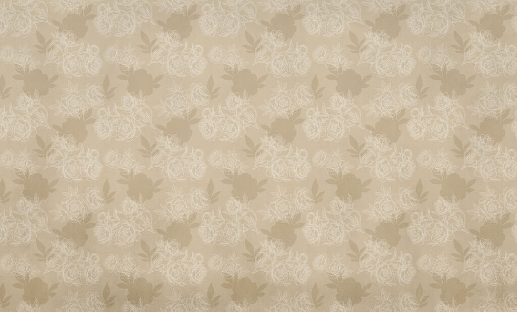 Wallpaper with flowers and leaves