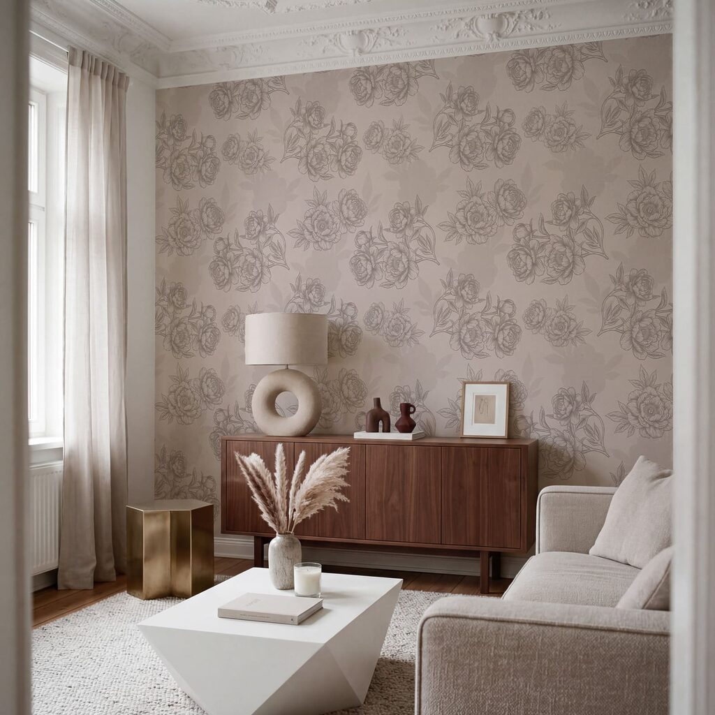Motiv floral cu linii delicate