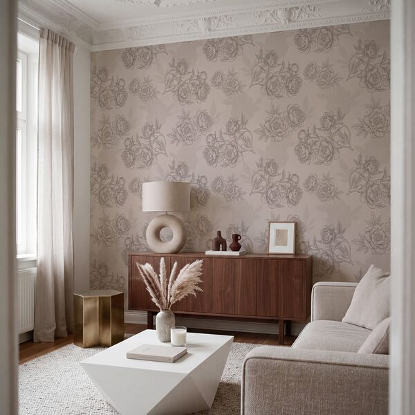 Motiv floral cu linii delicate