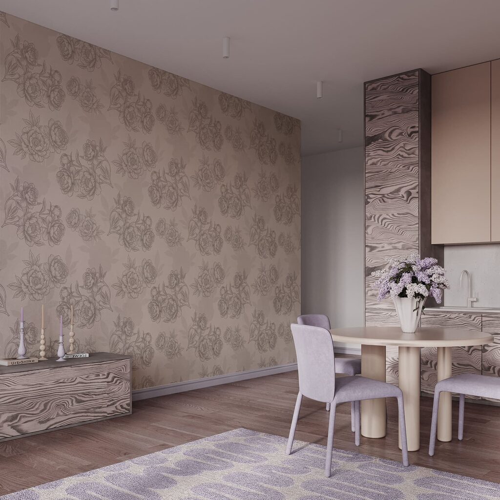 Motiv floral cu linii delicate