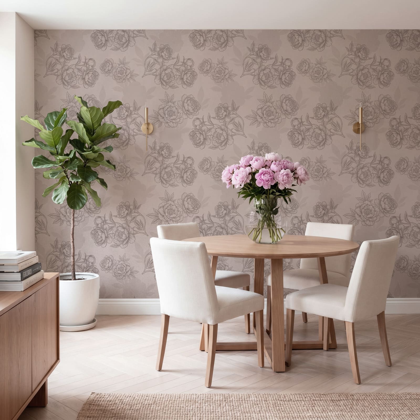Motiv floral cu linii delicate