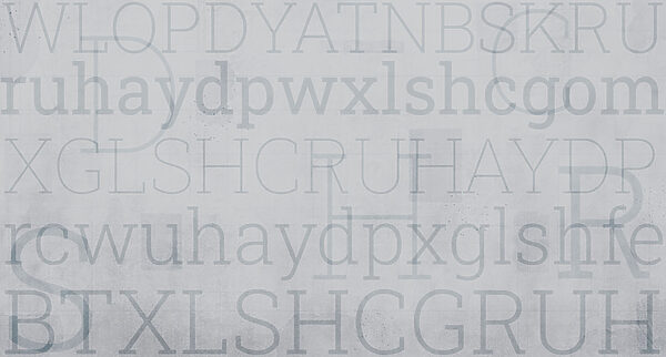 Grey background with letters